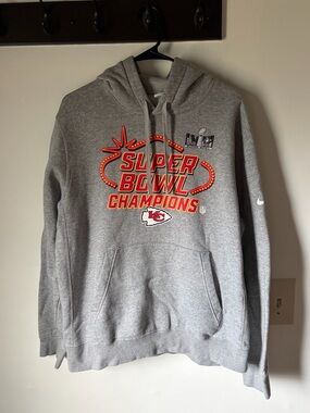 Men’s Nike Kansas City chiefs Super Bowl champions gray hooded sweatshirt nfl